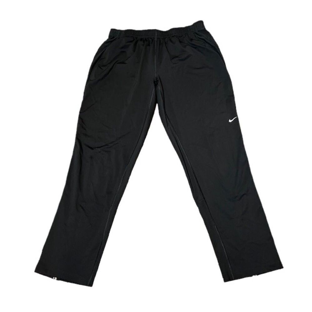 Nike Women's Running Pants Black Zipper‎ Calf Reflective Elastic Waist Large
